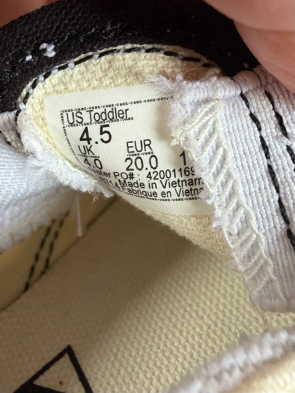 Vans Black & White Checkered Slip On Shoes Toddler Size 4.5